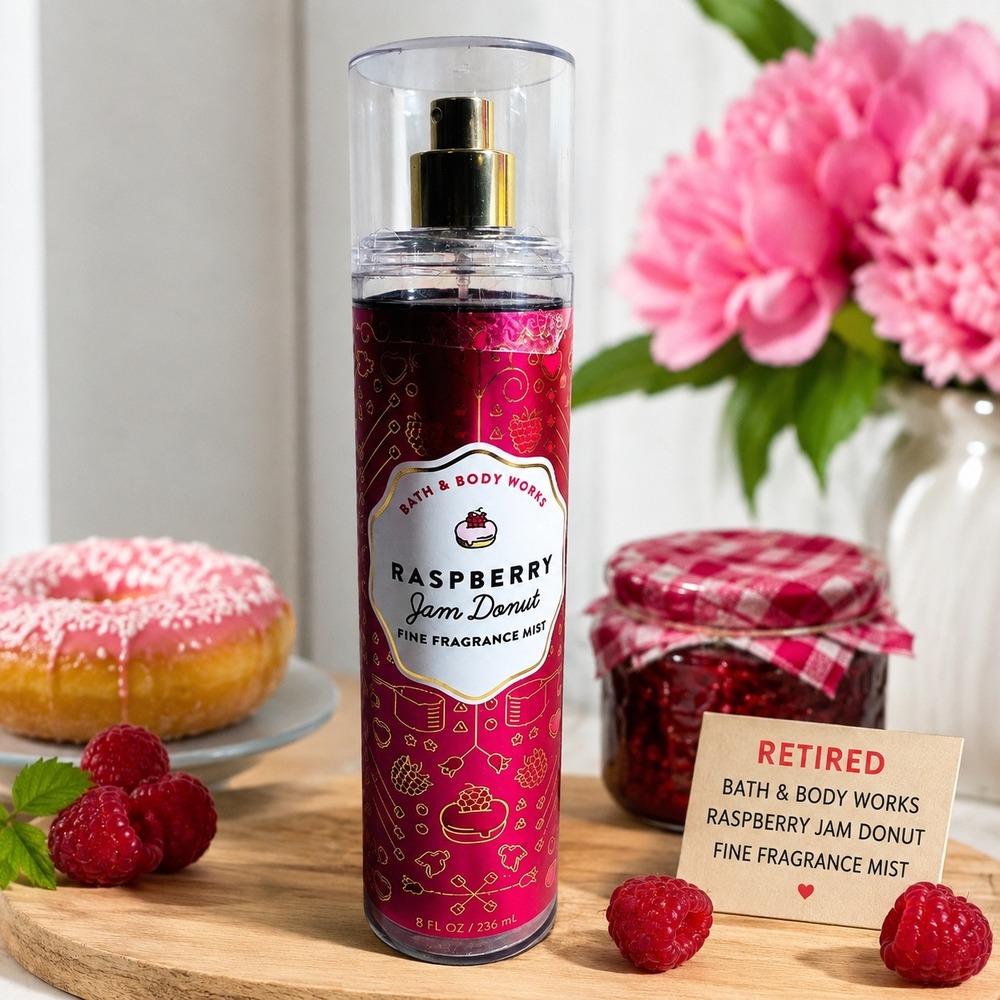 Bath & Body Works Raspberry Jam Donut Fine Fragrance Mist 8 oz Retired NEW Spray